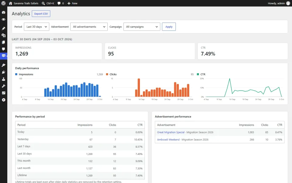 Screenshot of Blue Lens Analytics